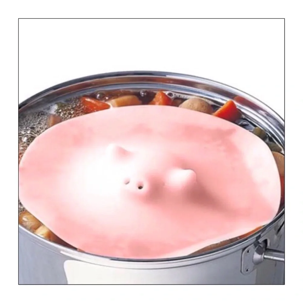 New Marna Piggy Silicon Pot Steamer Lid in Pink
